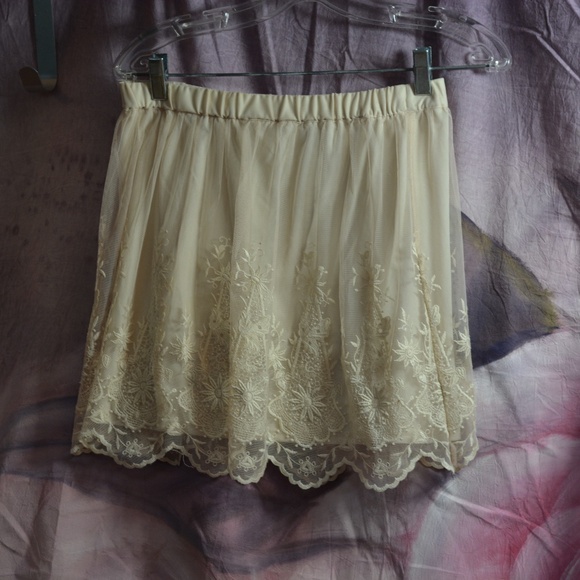H & M Embroidered lace Skirt SZ 8 - Picture 1 of 5